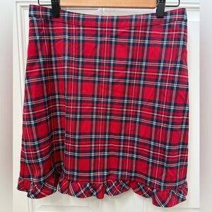 Draper James Vibrant Plaid Ruffle Skirt